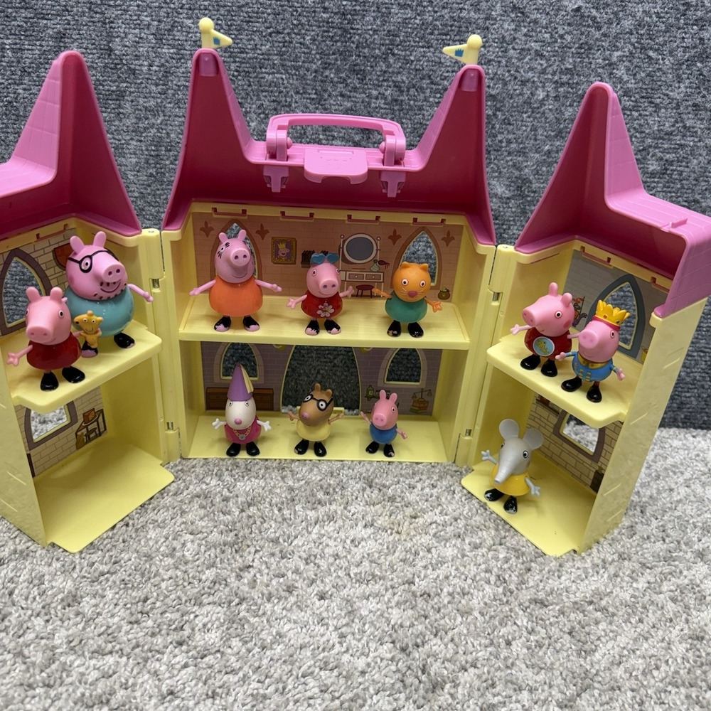 Peppa‎ Pig Princess Castle doll house w/ family friends figures